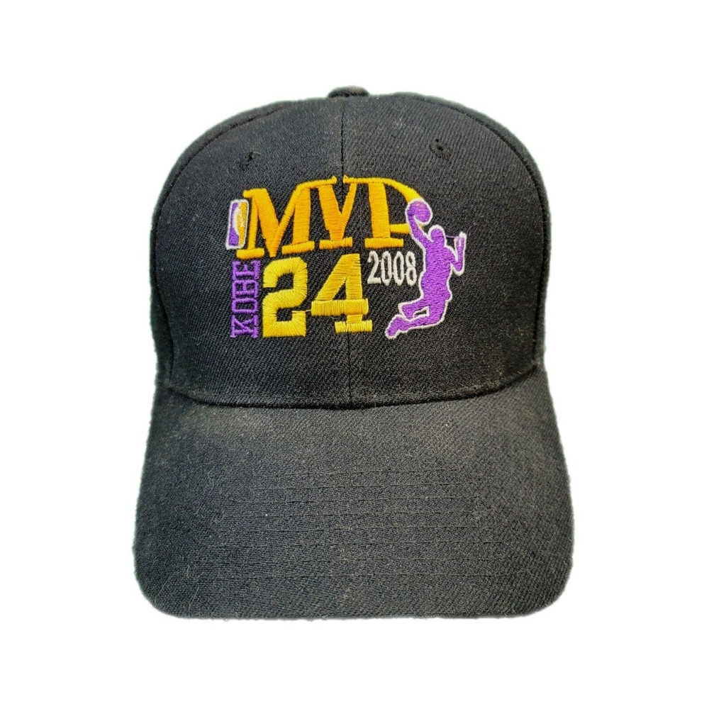 Kobe Bryant #24 2008 NBA MVP Hat Adjustable Black LA Lakers Cap One Size